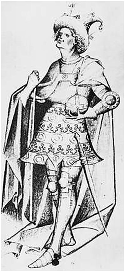 Erik av Pommern, teckning från 1424. Louvren, Paris