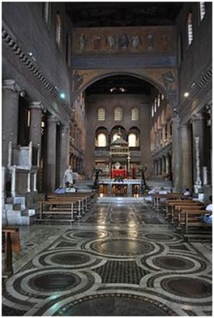 Katedralen San Lorenzo utanför murarna i Rom med den helige Laurentius’ reliker.