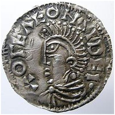 Mynt präglat i Sigtuna för kung Olov
