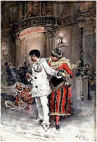 Scen ur operan målad i olja av August Pollak. (Wikipedia)
