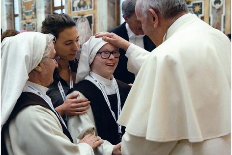 Mother Line and Sister Camille meet Pope Francis