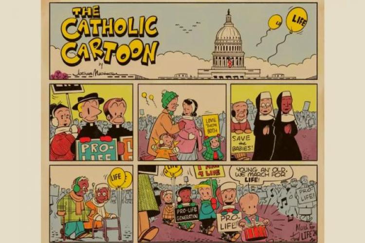 Den katolske serietecknaren, Joshua Masterson firar March for Life 2024