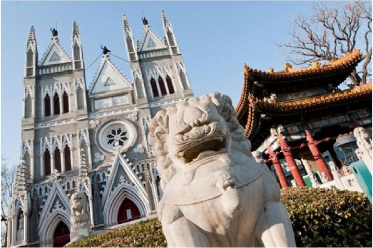 Frälsarens katolska kyrka i Xicheng-distriktet, Peking, Kina