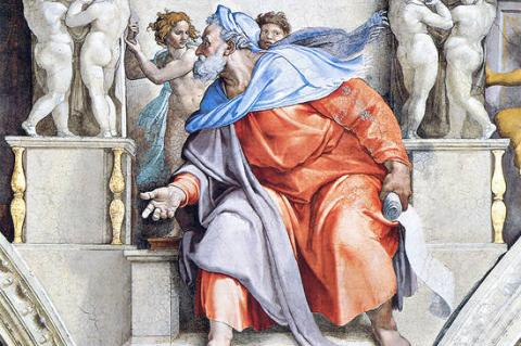 Michelangelos Hesekiel i Sixtinska kapellets tak