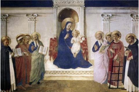 Fra Angelico (1395-1455), "Madonnan och barnet med helgonen