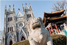 Frälsarens katolska kyrka i Xicheng-distriktet, Peking, Kina