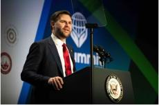 USA:s vicepresident JD Vance talar vid det internationella toppmötet om religionsfrihet 2025 i Washington