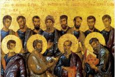 "Synaxis of the Holy and the Most Praiseworthy Twelve Apostlar", 1300-talet, Pusjkinmuseet